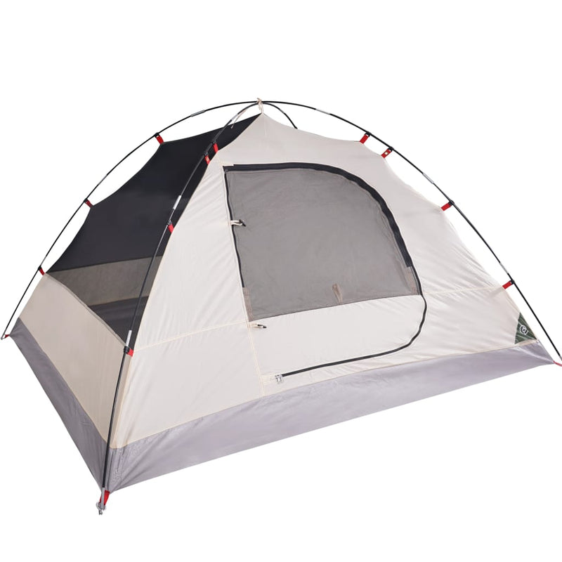 Campingzelt 6 Personen Grün 348x340x190 cm 190T Taft