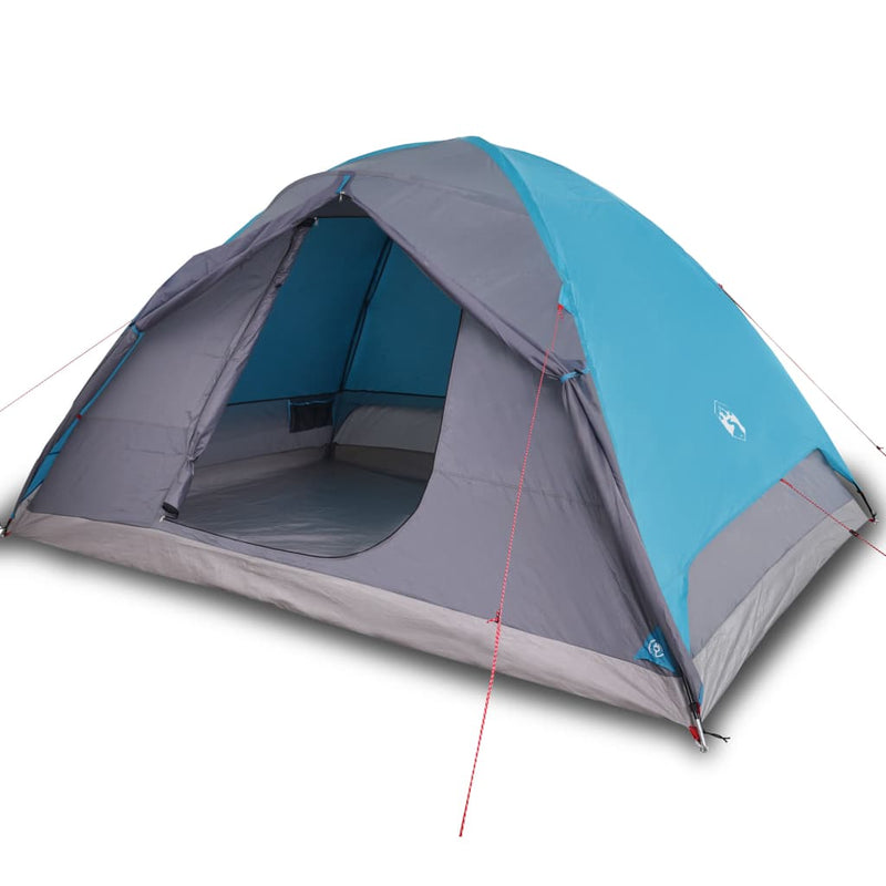 Campingzelt 6 Personen Blau 348x340x190 cm 190T Taft