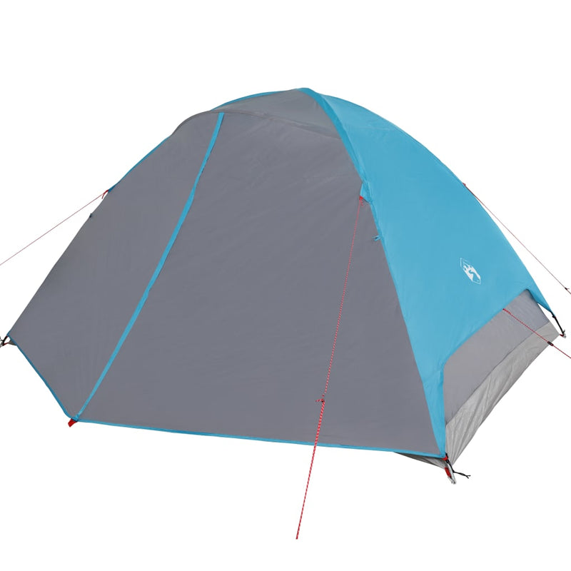 Campingzelt 6 Personen Blau 348x340x190 cm 190T Taft