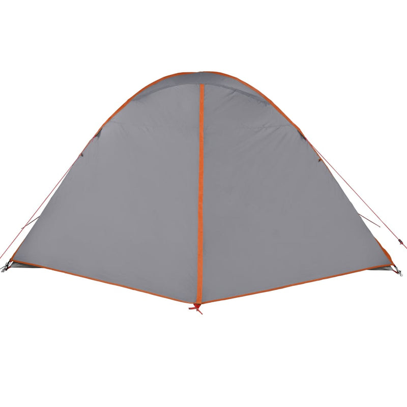 Campingzelt 6 Personen Grau & Orange 348x340x190 cm 190T Taft