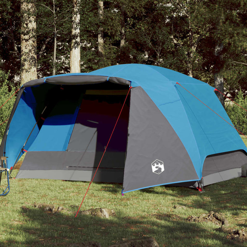 Campingzelt 4 Personen Blau 350x280x155 cm 190T Taft