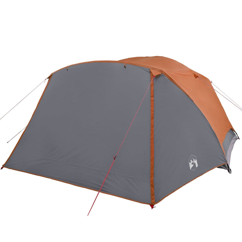 Campingzelt 4 Personen Grau & Orange 350x280x155 cm 190T Taft