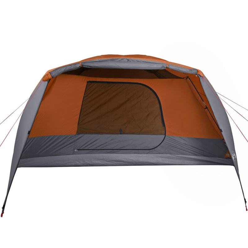 Campingzelt 4 Personen Grau & Orange 350x280x155 cm 190T Taft