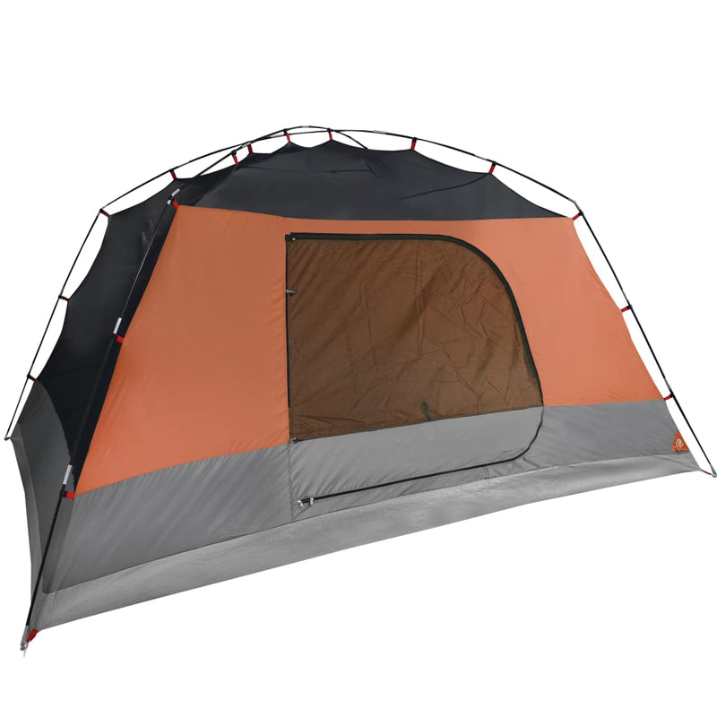 Campingzelt 4 Personen Grau & Orange 350x280x155 cm 190T Taft