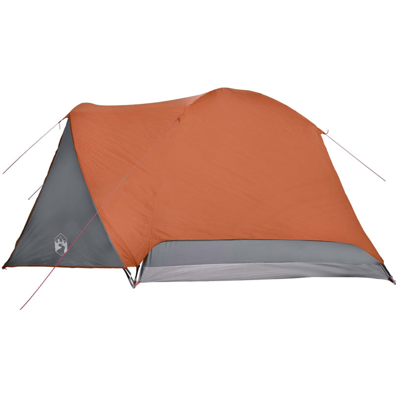 Campingzelt 4 Personen Grau & Orange 350x280x155 cm 190T Taft