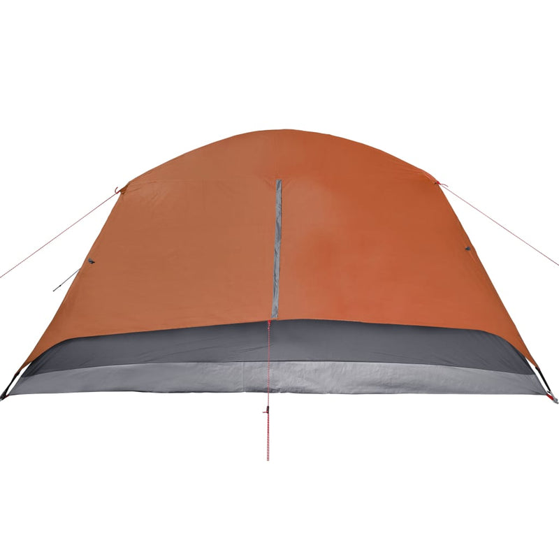 Campingzelt 4 Personen Grau & Orange 350x280x155 cm 190T Taft