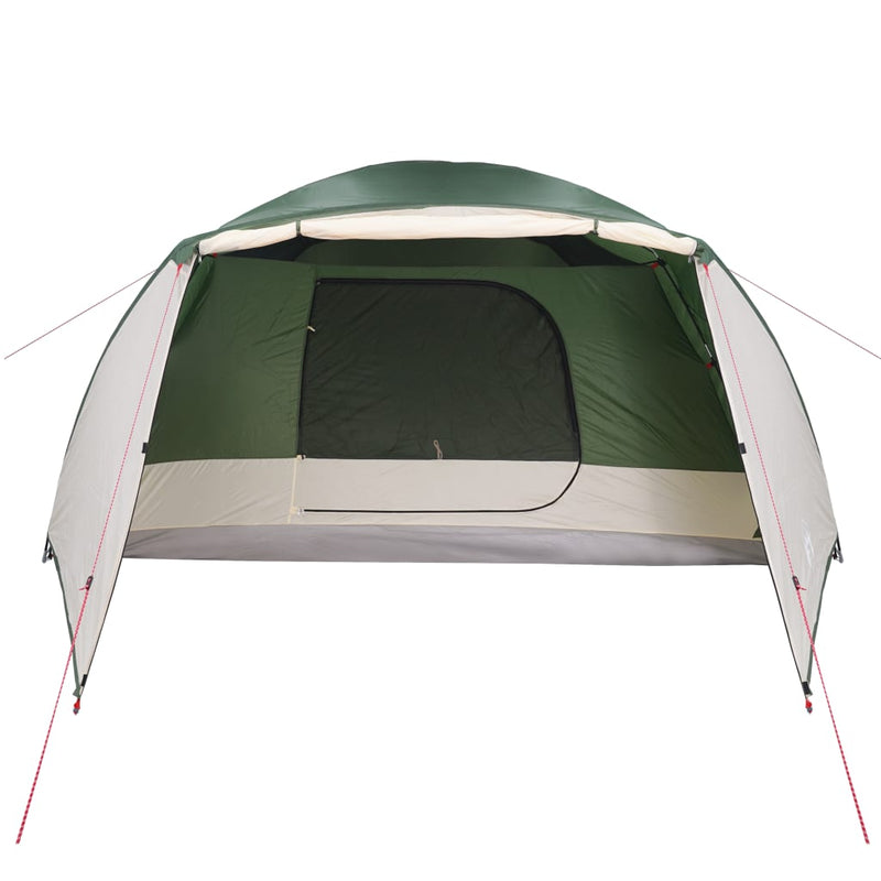 Campingzelt 6 Personen Grün 412x370x190 cm 190T Taft