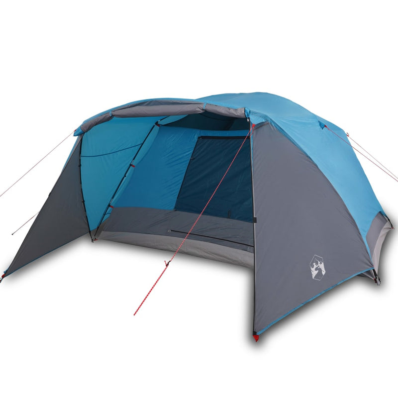 Campingzelt 6 Personen Blau 412x370x190 cm 190T Taft