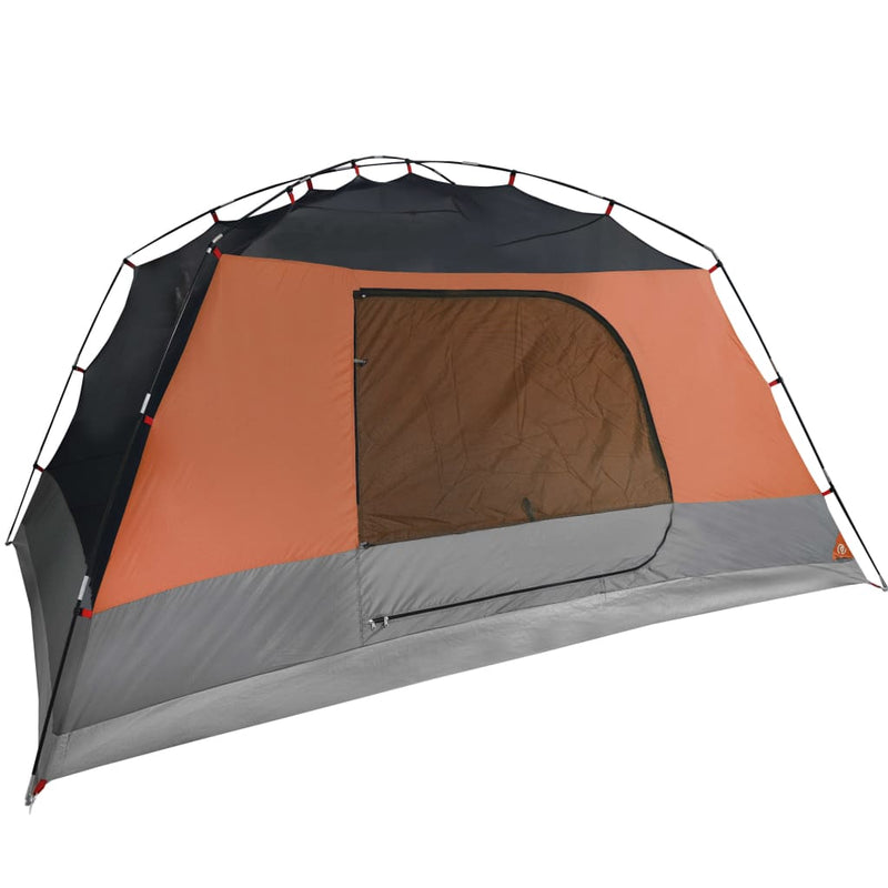 Campingzelt 6 Personen Grau & Orange 412x370x190 cm 190T Taft