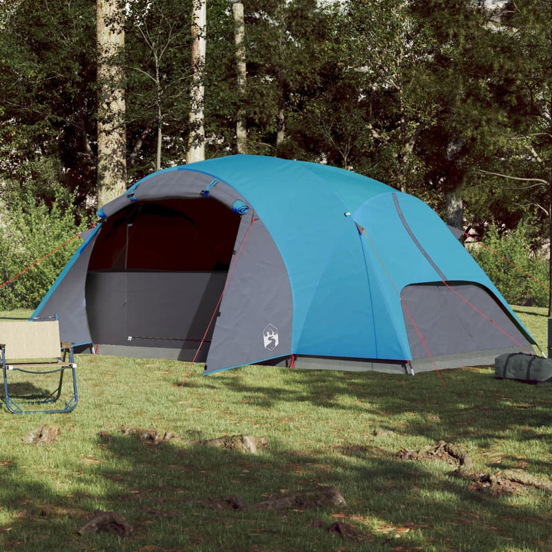 Campingzelt 8 Personen Blau 360x430x195 cm 190T Taft