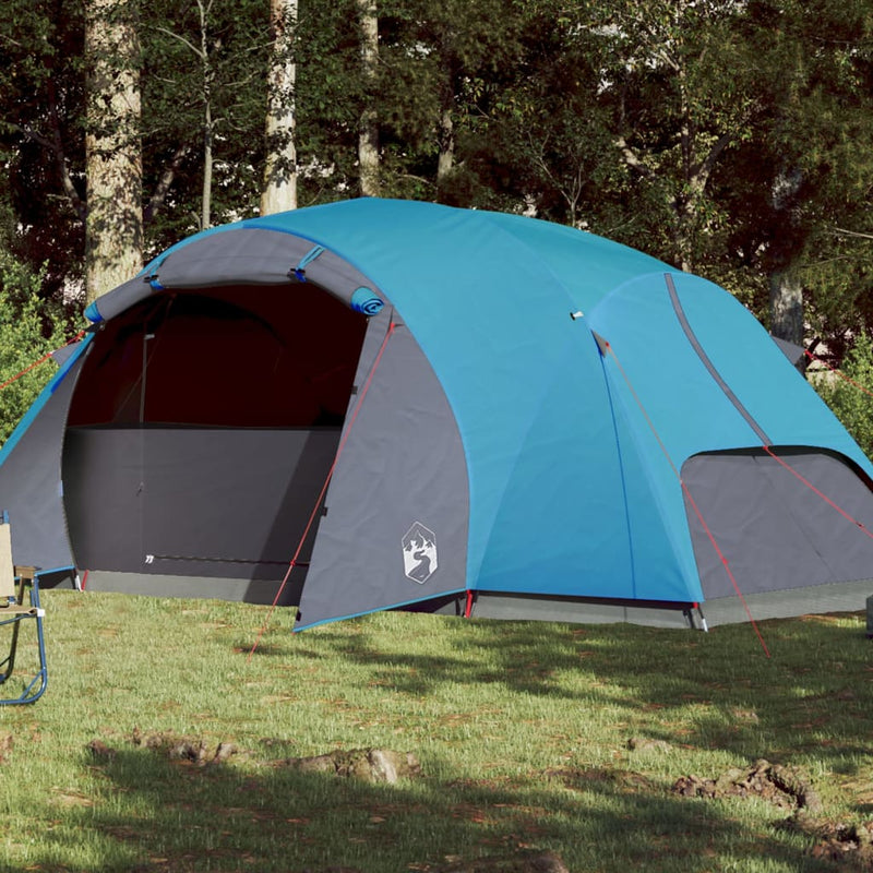 Campingzelt 8 Personen Blau 360x430x195 cm 190T Taft