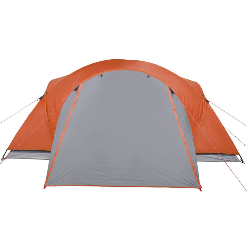 Campingzelt 8 Personen Grau & Orange 360x430x195 cm 190T Taft