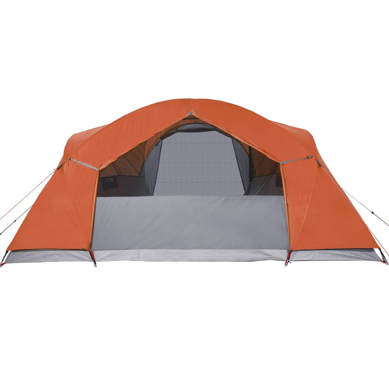 Campingzelt 8 Personen Grau & Orange 360x430x195 cm 190T Taft