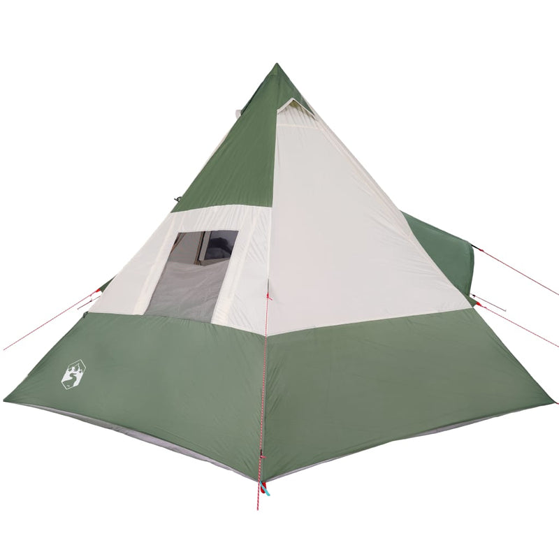 Campingzelt 7 Personen Grün 350x350x280 cm 185T Taft