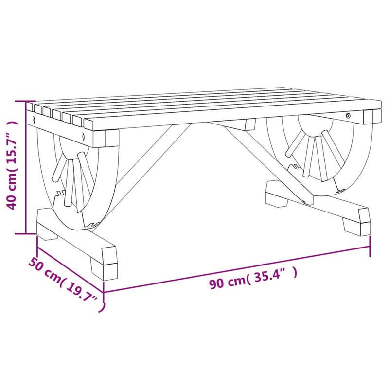 Garten-Couchtisch 90x50x40 cm Massivholz Tanne