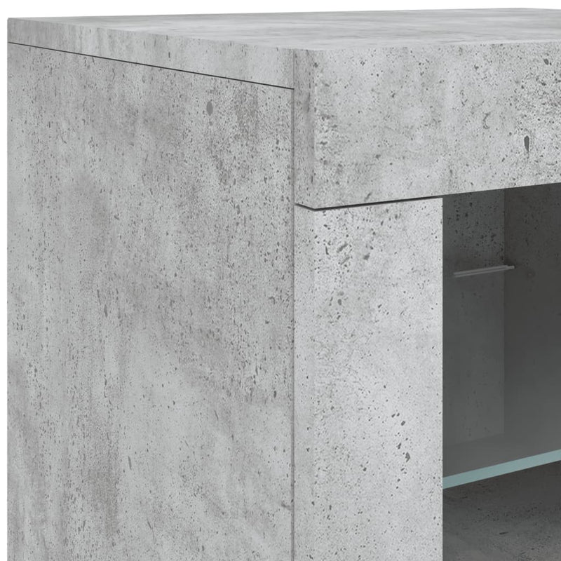 Sideboard mit LED-Leuchten Betongrau 60,5x37x67 cm