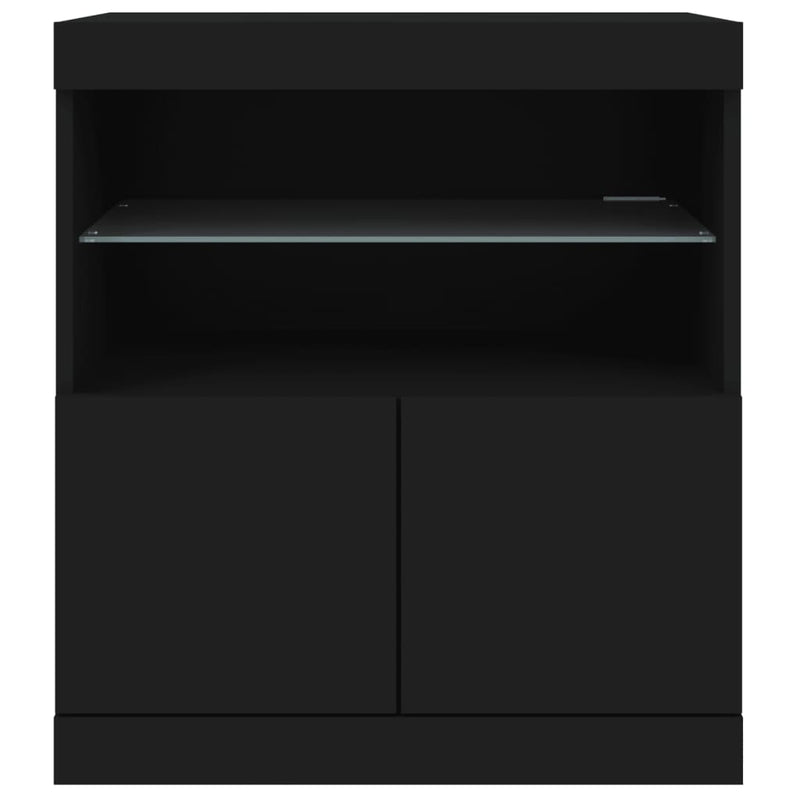 Sideboard mit LED-Leuchten Schwarz 60x37x67 cm