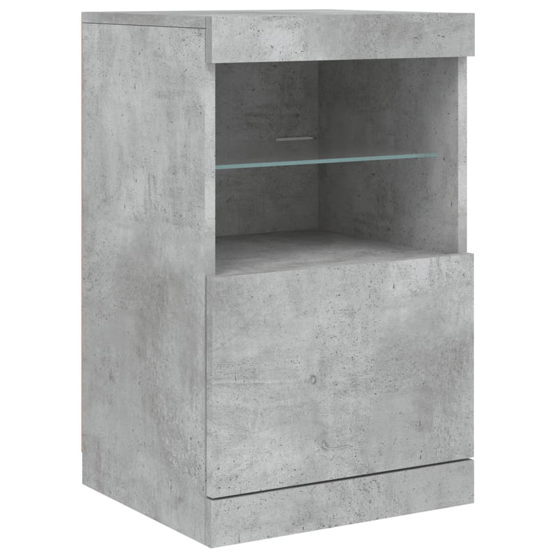 Sideboard mit LED-Leuchten Betongrau 41x37x67 cm