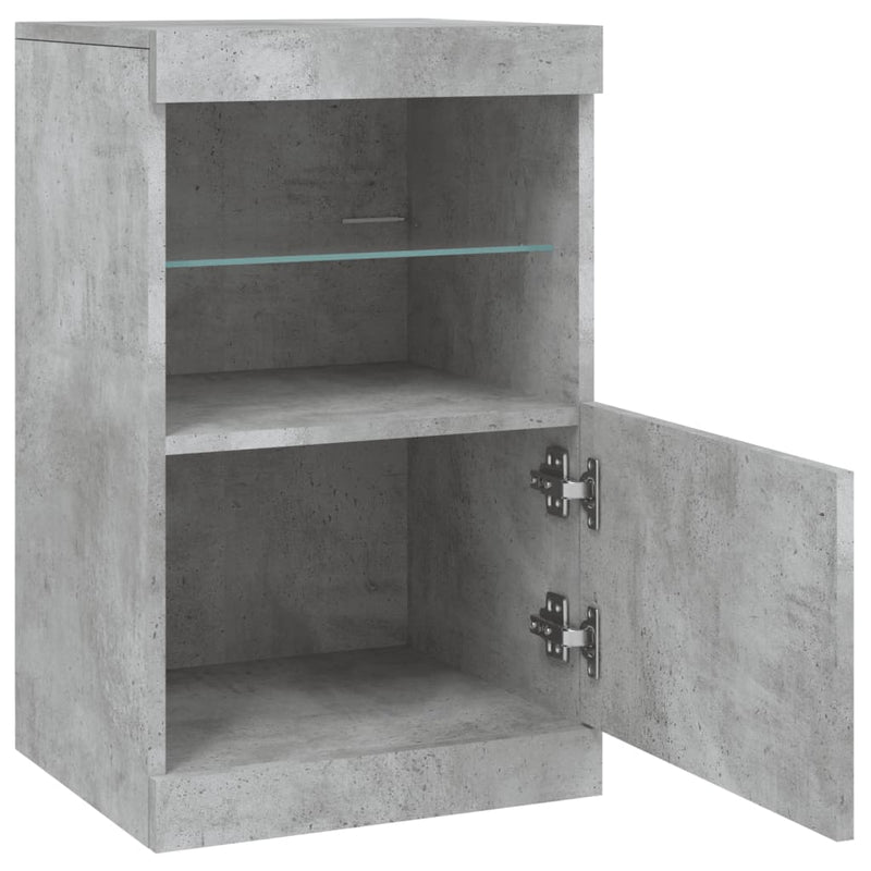 Sideboard mit LED-Leuchten Betongrau 41x37x67 cm