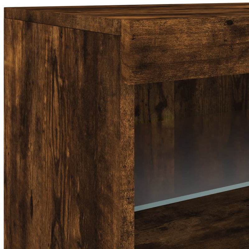 Sideboard mit LED-Leuchten Räuchereiche 41x37x67 cm