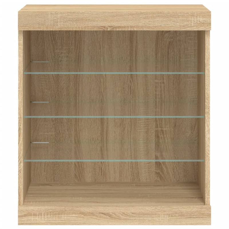 Sideboard mit LED-Leuchten Sonoma-Eiche 60,5x37x67 cm