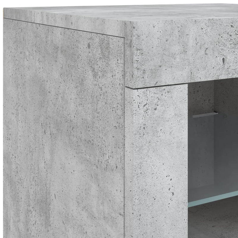 Sideboard mit LED-Leuchten Betongrau 283x37x67 cm