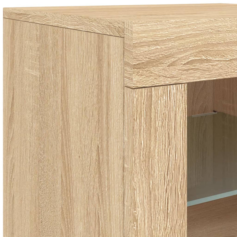 Sideboard mit LED-Leuchten Sonoma-Eiche 181,5x37x67 cm