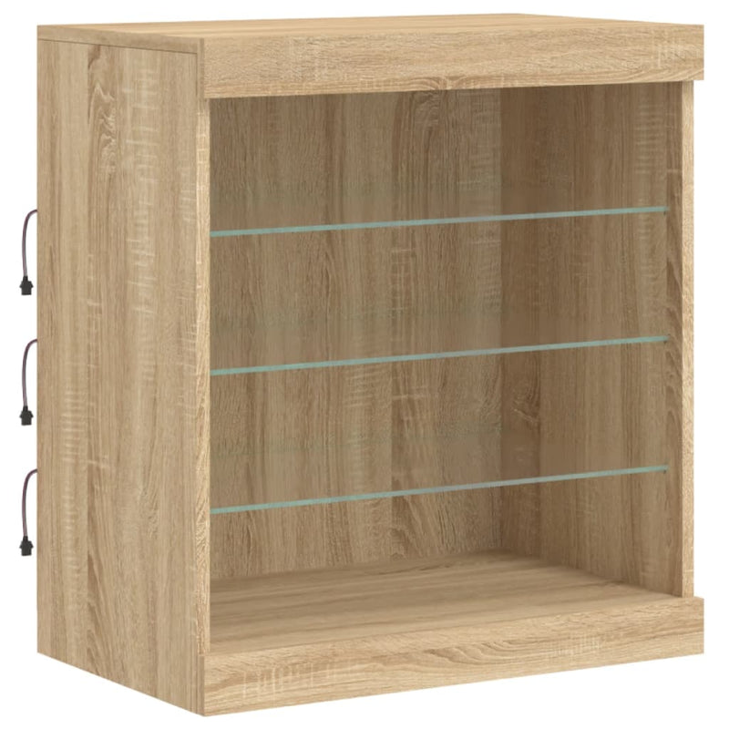 Sideboard mit LED-Leuchten Sonoma-Eiche 181,5x37x67 cm