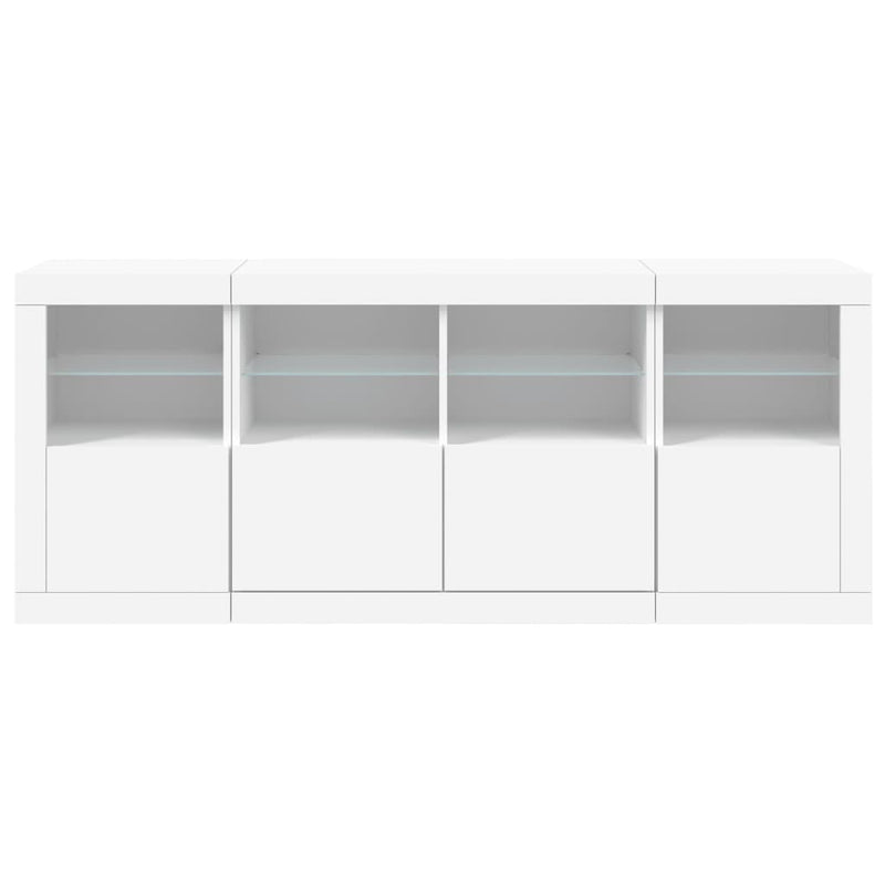 Sideboard mit LED-Leuchten Weiß 163x37x67 cm