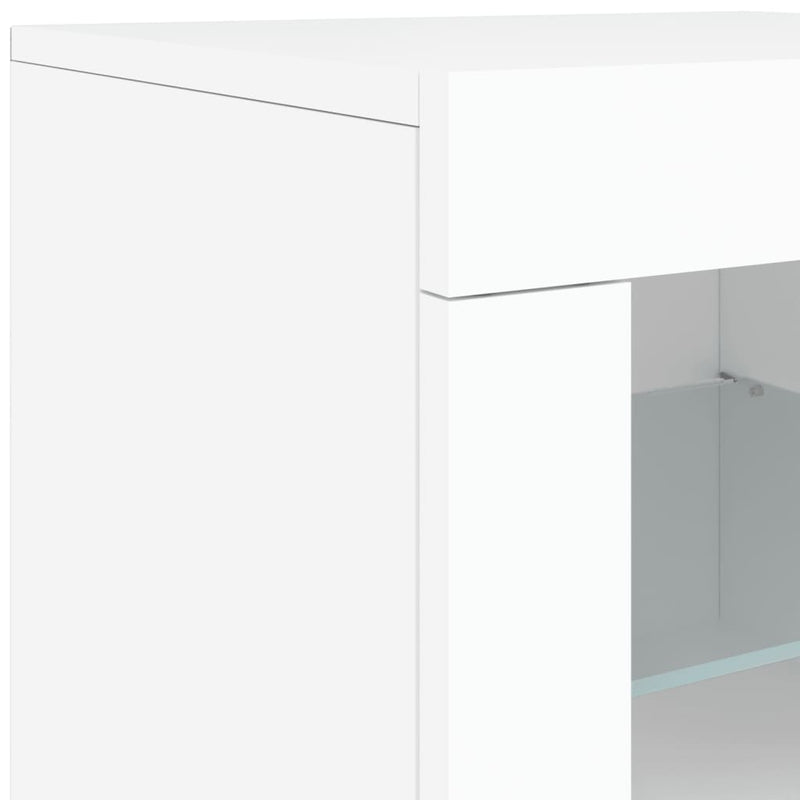 Sideboard mit LED-Leuchten Weiß 163x37x67 cm