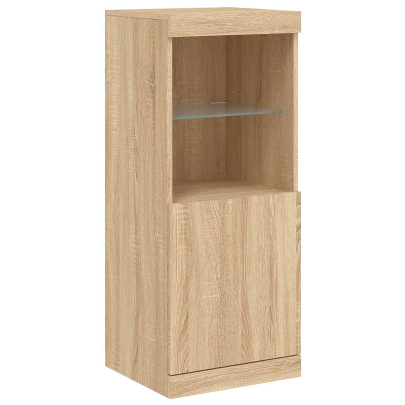 Sideboards mit LED-Leuchten 3 Stk. Sonoma-Eiche Holzwerkstoff