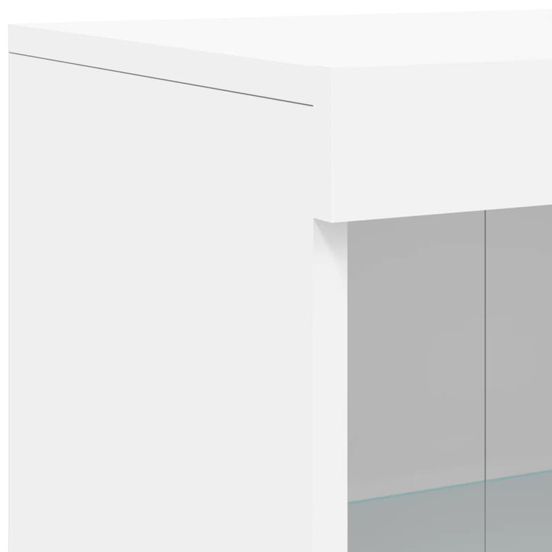 Sideboard mit LED-Leuchten Weiß 162x37x100 cm