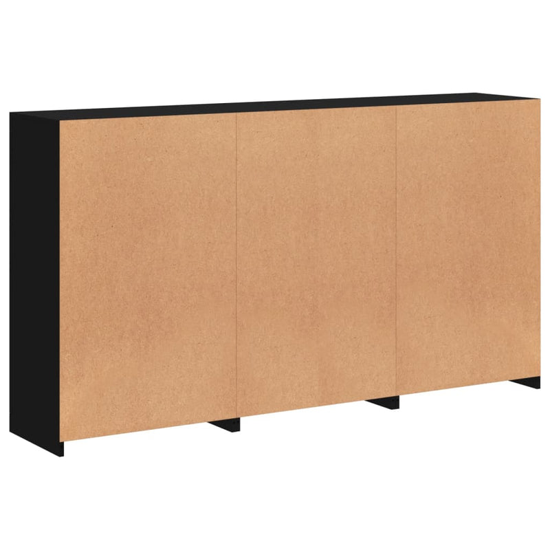 Sideboard mit LED-Leuchten Schwarz 181,5x37x100 cm