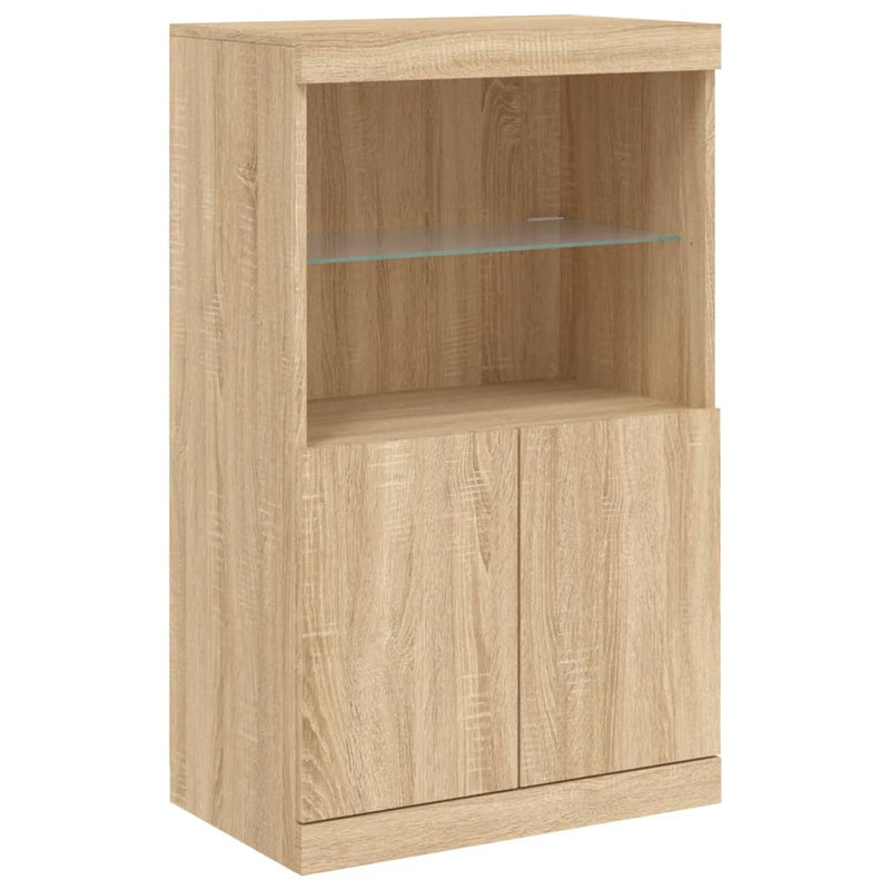 Sideboard mit LED-Leuchten Sonoma-Eiche 181,5x37x100 cm