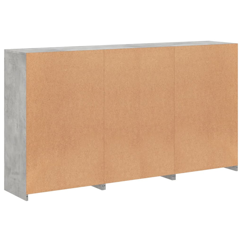 Sideboard mit LED-Leuchten Betongrau 181,5x37x100 cm