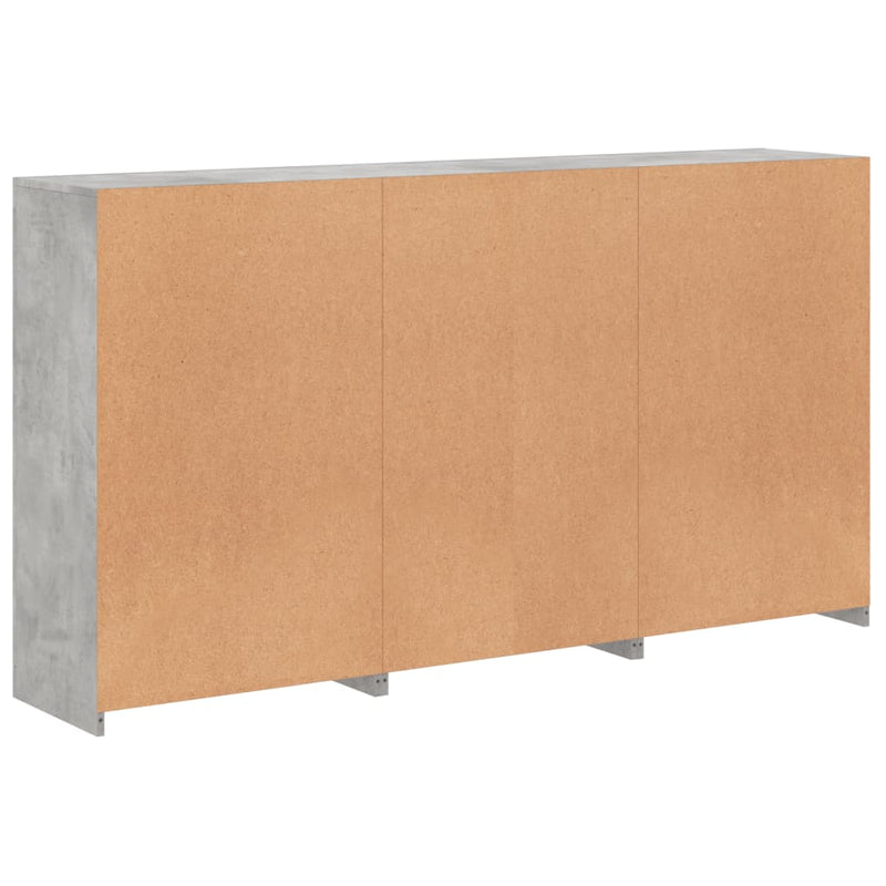 Sideboard mit LED-Leuchten Betongrau 181,5x37x100 cm