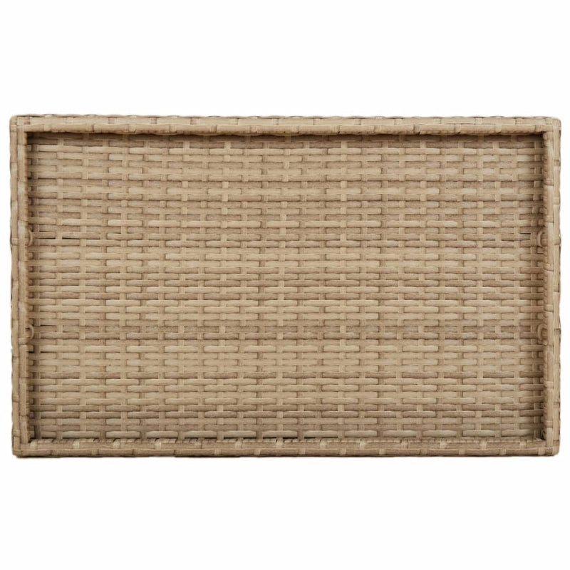 Tabletttisch Klappbar Beige 65x40x75 cm Poly Rattan