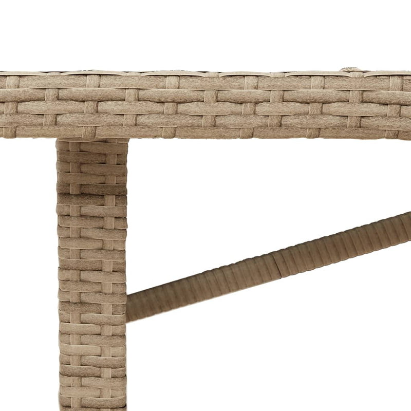 Gartentisch mit Akazienholz-Platte 190x80x74 cm Poly Rattan