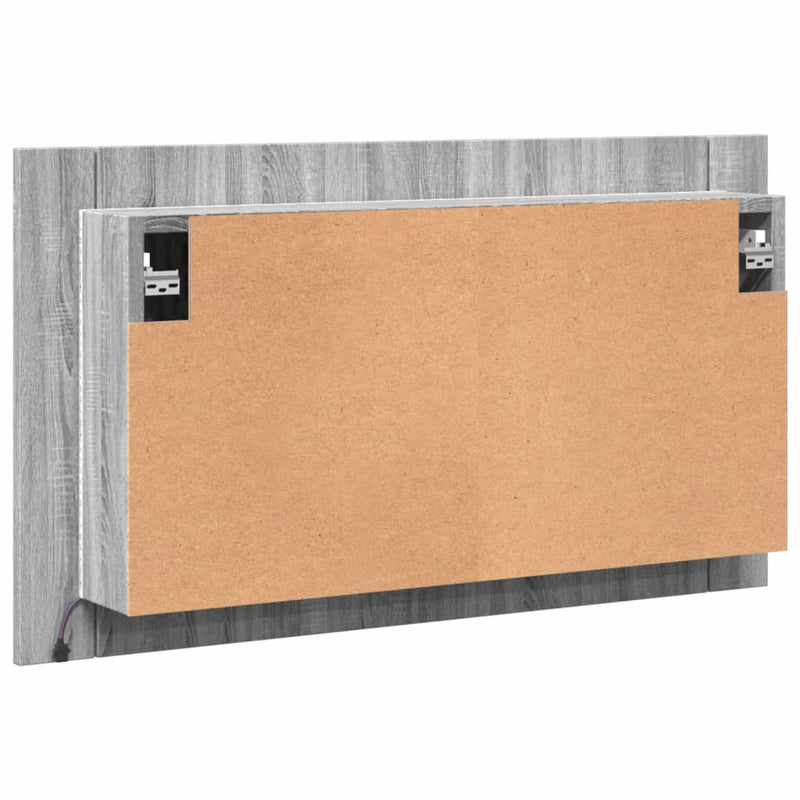 LED-Spiegelschrank Grau Sonoma 80x12x45 cm Acryl