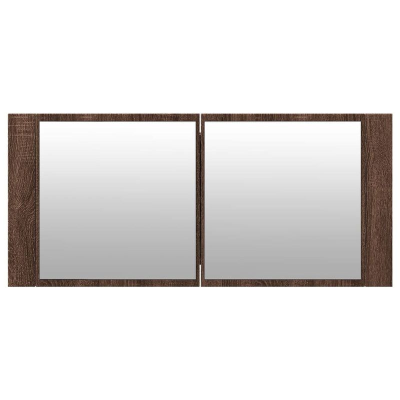 LED-Spiegelschrank Braun Eichen-Optik 100x12x45 cm