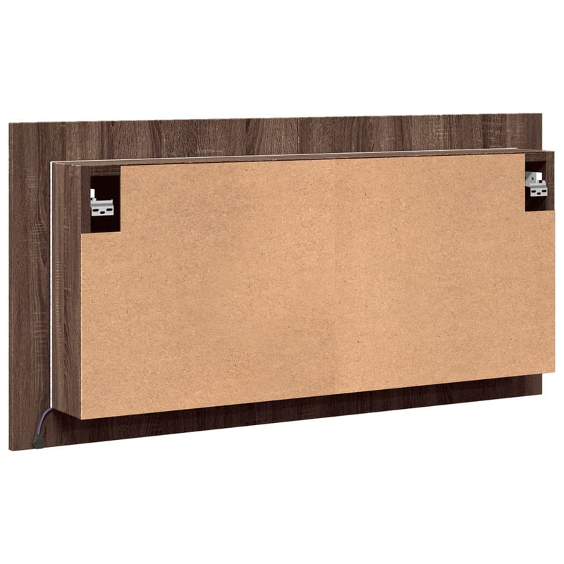 LED-Spiegelschrank Braun Eichen-Optik 90x12x45 cm Acryl