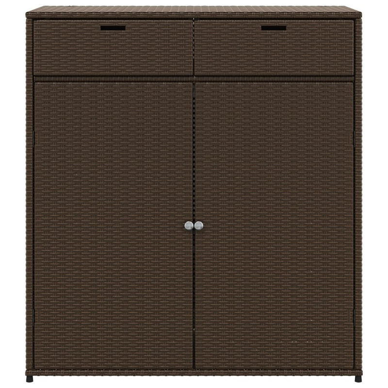 Gartenschrank Braun 105x55x113 cm Poly Rattan