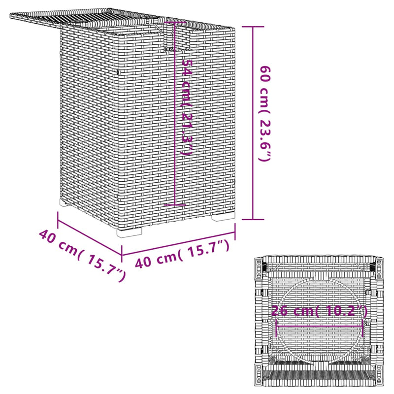 Propan-Tank-Verstecktisch Braun 40x40x60 cm Poly Rattan