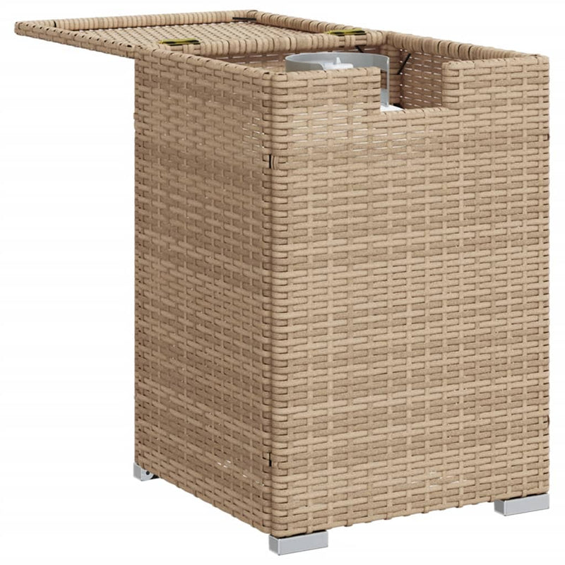 Propan-Tank-Verstecktisch Beige 40x40x60 cm Poly Rattan