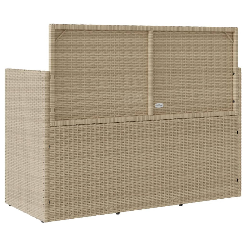 Gartenbank mit Kissen Beige Poly Rattan