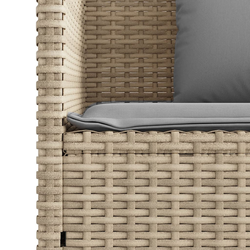 Gartenbank mit Kissen Beige Poly Rattan