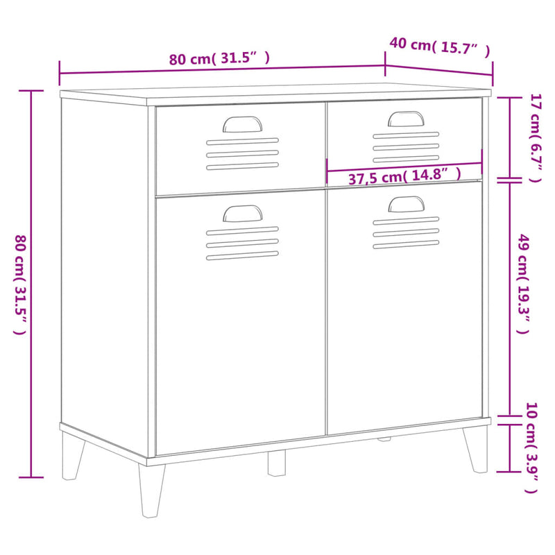 Sideboard VIKEN Weiß 80x40x80 cm Holzwerkstoff