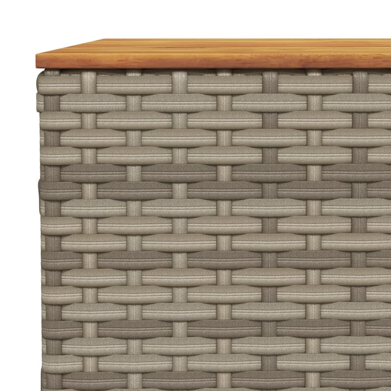 Gartentisch Grau 55x55x36 cm Poly Rattan Akazienholz