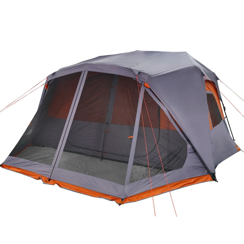 Campingzelt 10 Personen Grau und Orange 443x437x229 cm