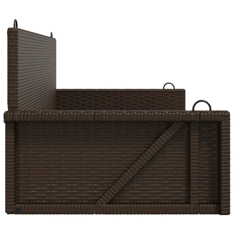 Hängebank Braun 119x56x48 cm Poly Rattan